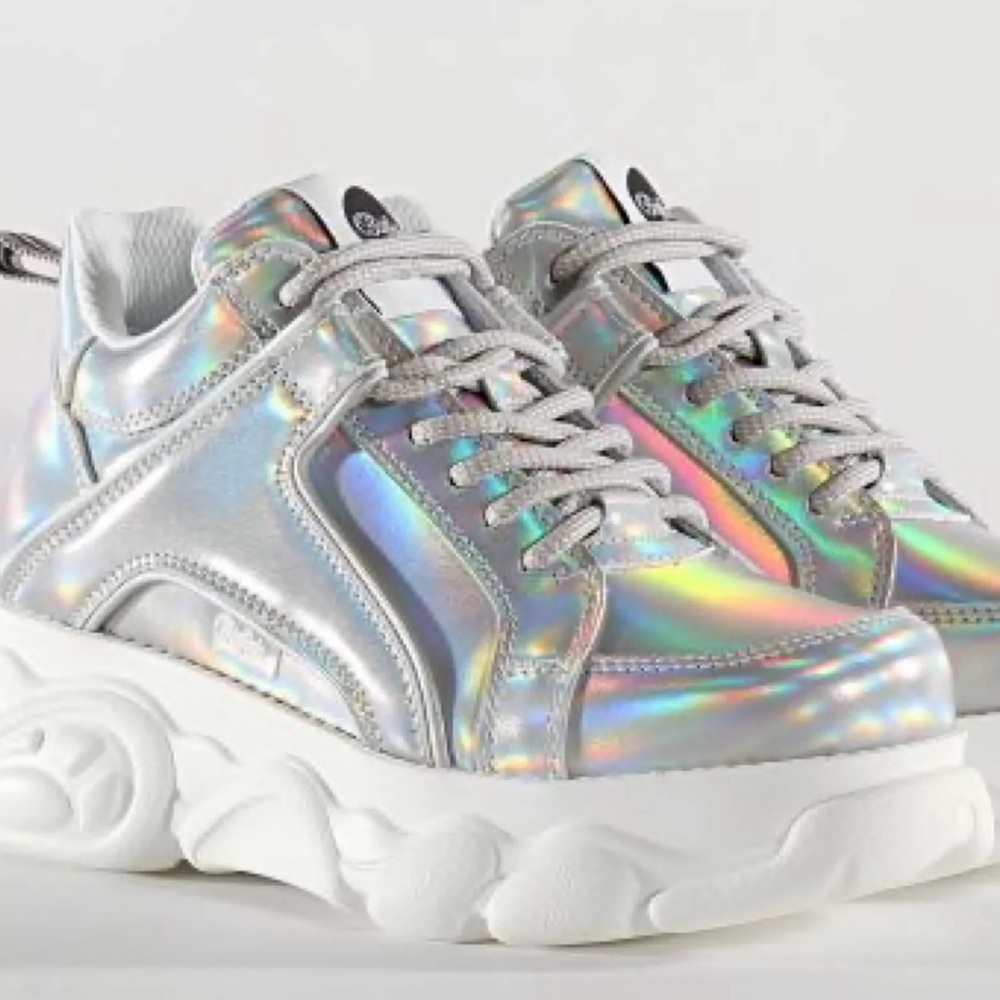 New (out of box) Buffalo holographic platform sneakers, rave shoes.